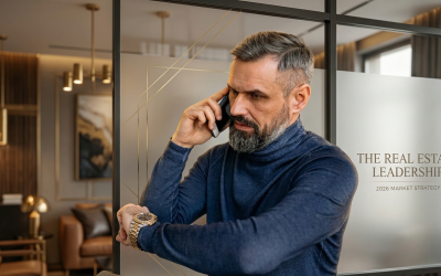 real estate agent checking time while on call illustrating lead response time urgency